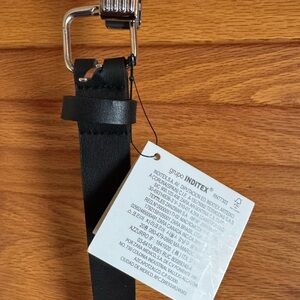 Zara Black Belt silver hardware nwt